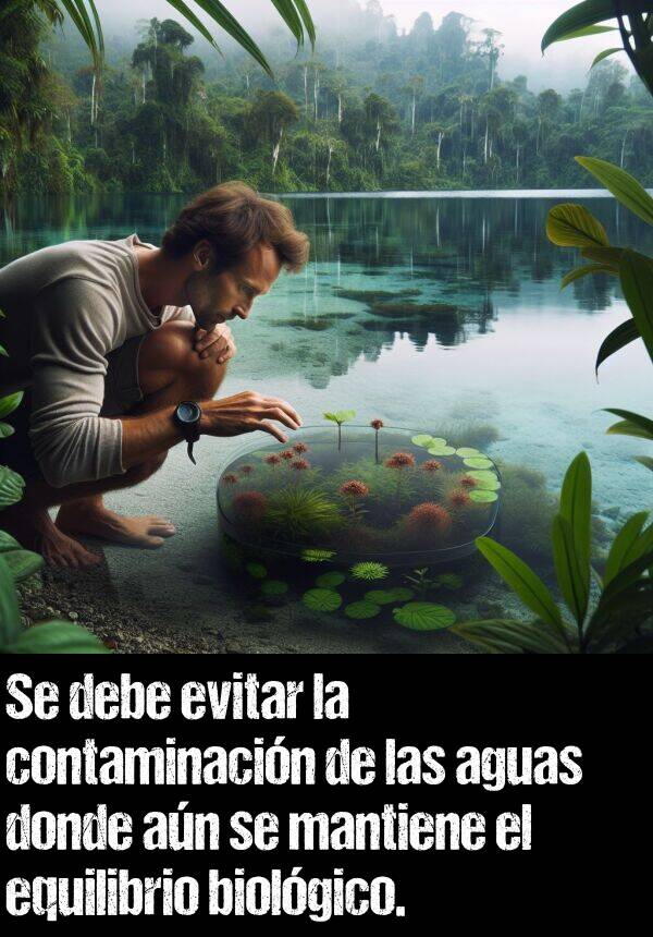 contaminacin: Se debe evitar la contaminacin de las aguas donde an se mantiene el equilibrio biolgico.