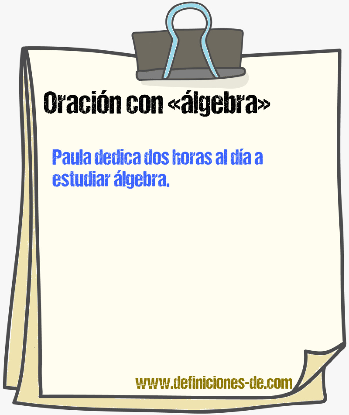 Ejemplos de oraciones con lgebra