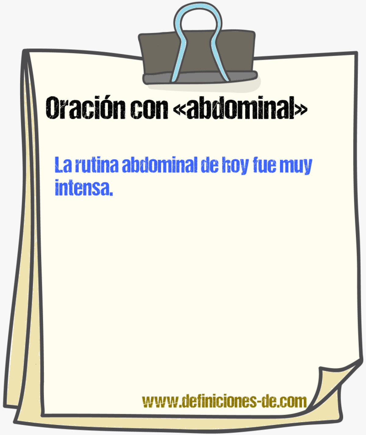 Ejemplos de oraciones con abdominal