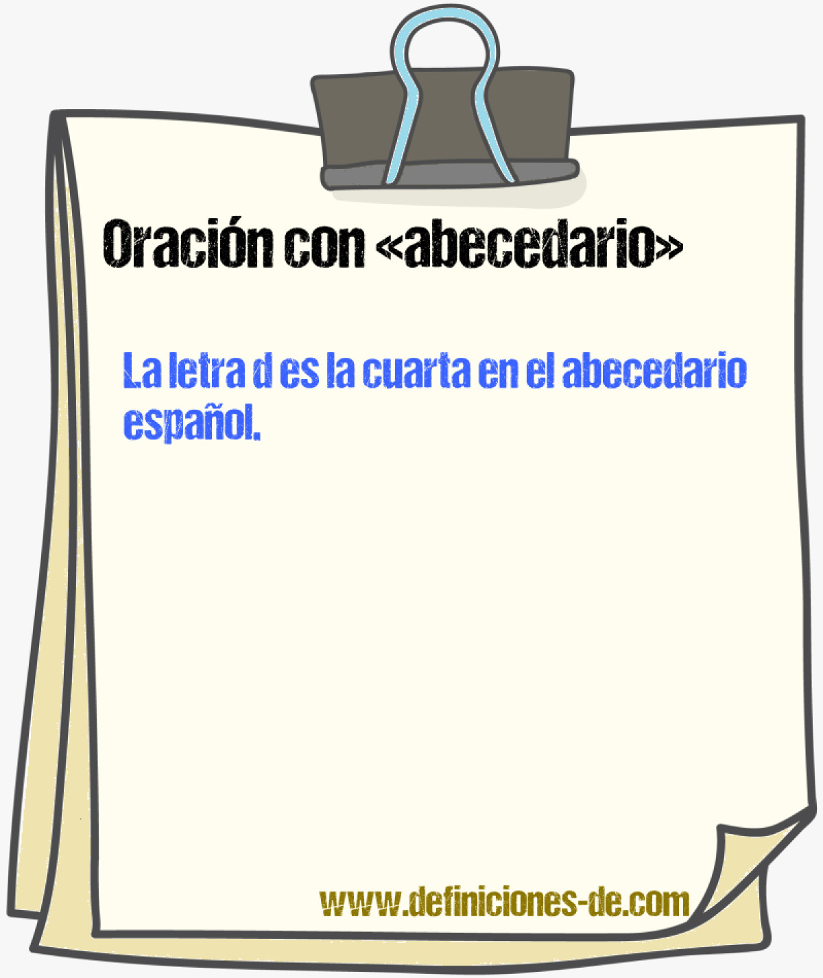 Ejemplos de oraciones con abecedario