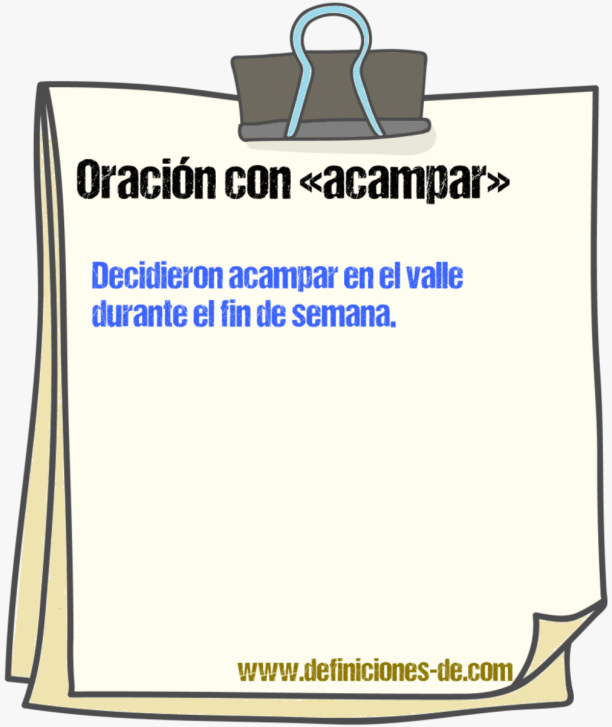 Ejemplos de oraciones con acampar