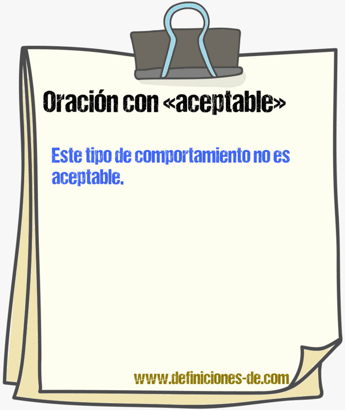 Ejemplos de oraciones con aceptable