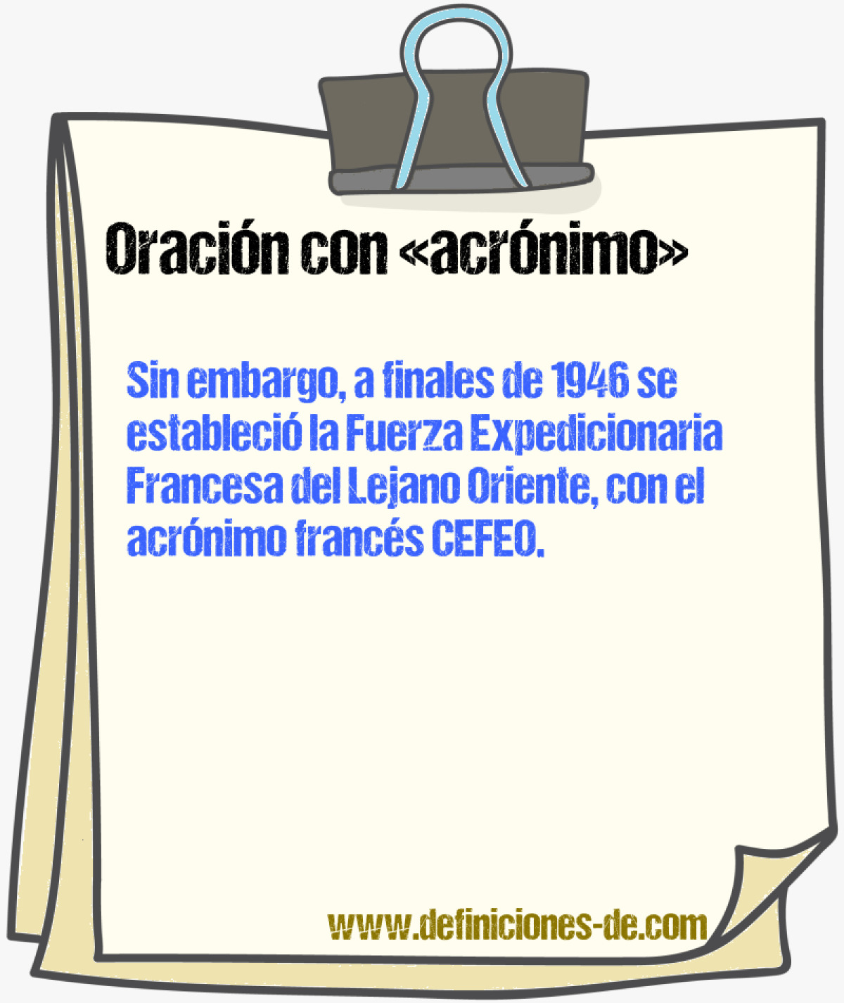 Ejemplos de oraciones con acrnimo