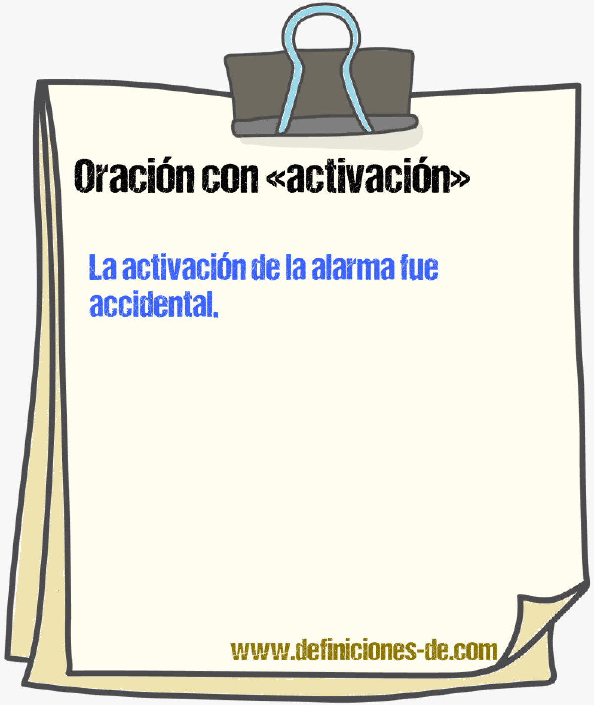 Ejemplos de oraciones con activacin