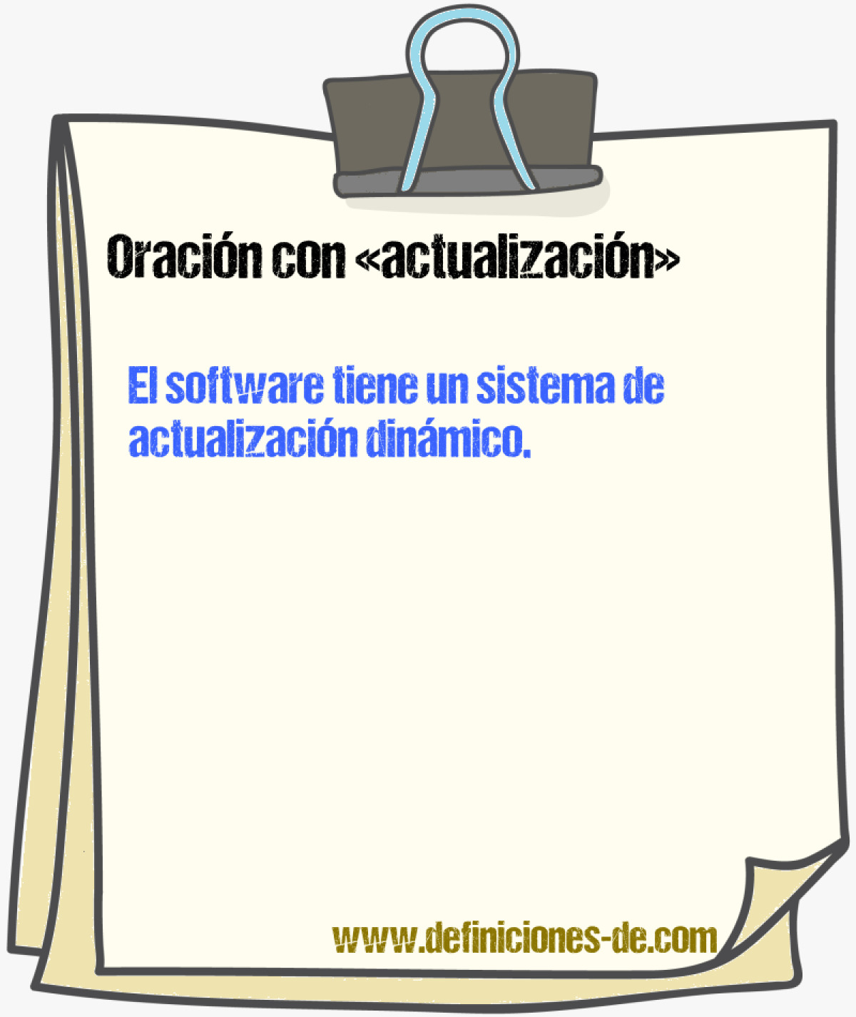 Ejemplos de oraciones con actualizacin