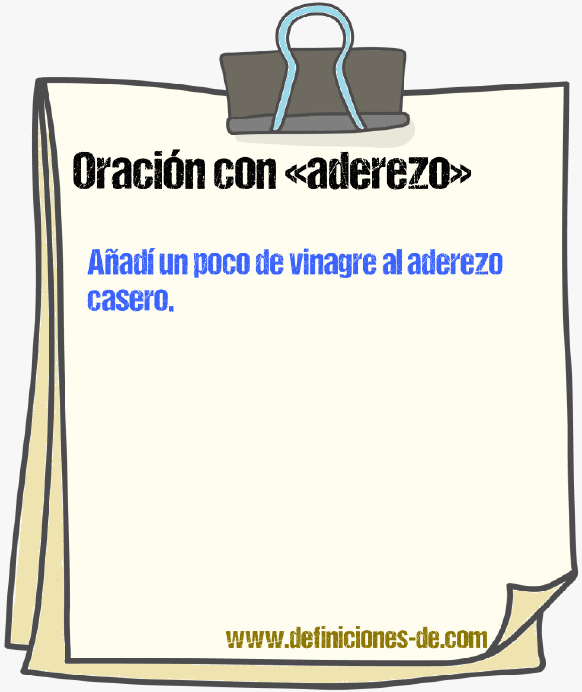 Ejemplos de oraciones con aderezo