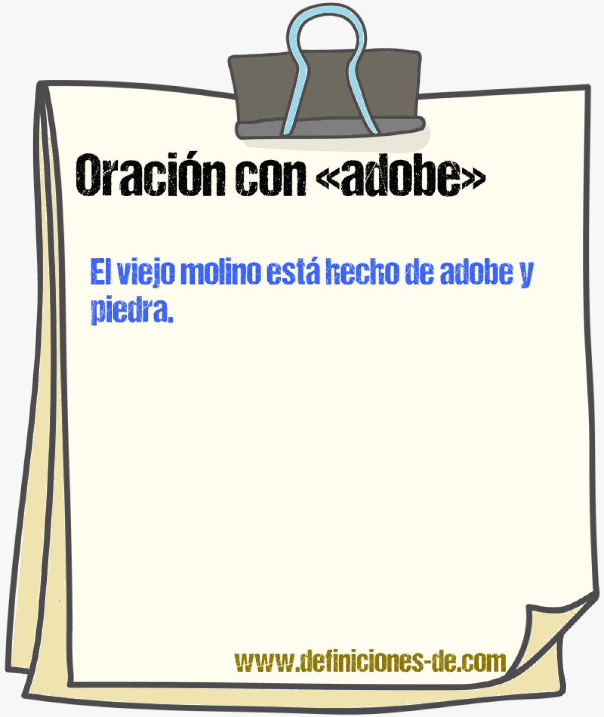 Ejemplos de oraciones con adobe