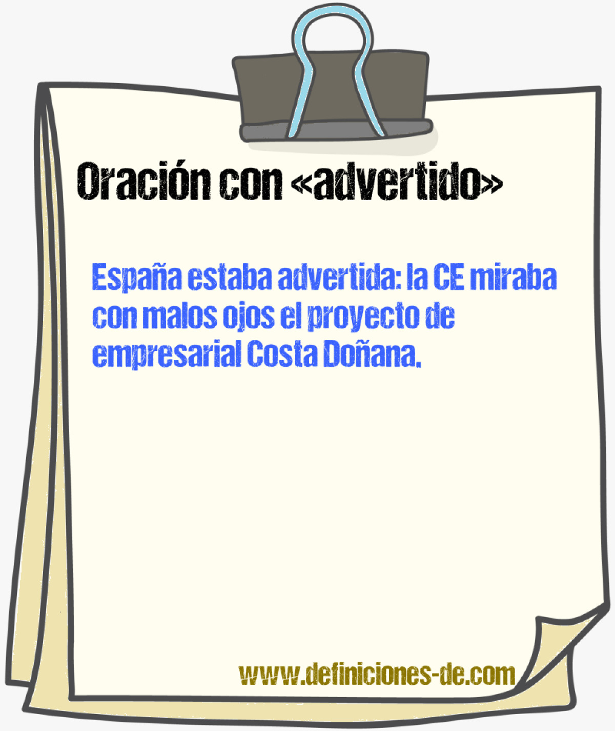 Ejemplos de oraciones con advertido