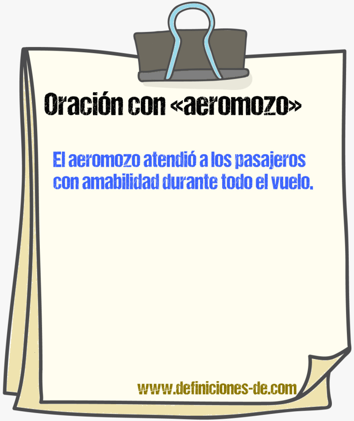 Ejemplos de oraciones con aeromozo