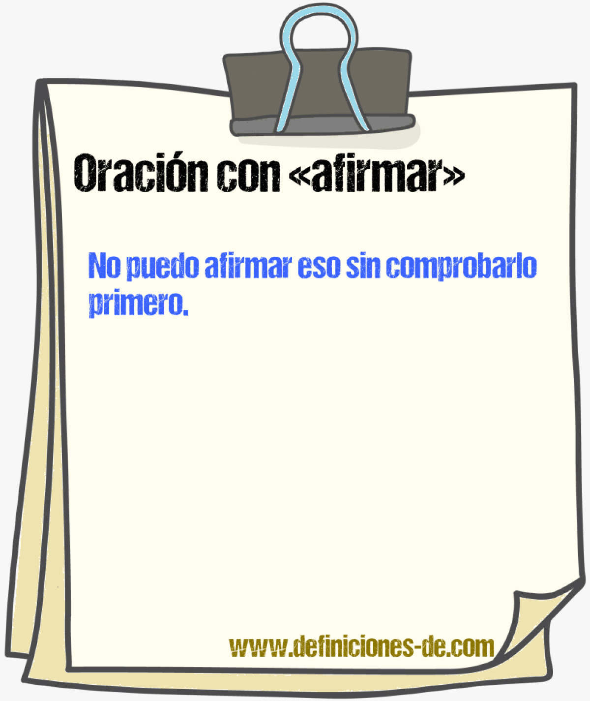 Ejemplos de oraciones con afirmar