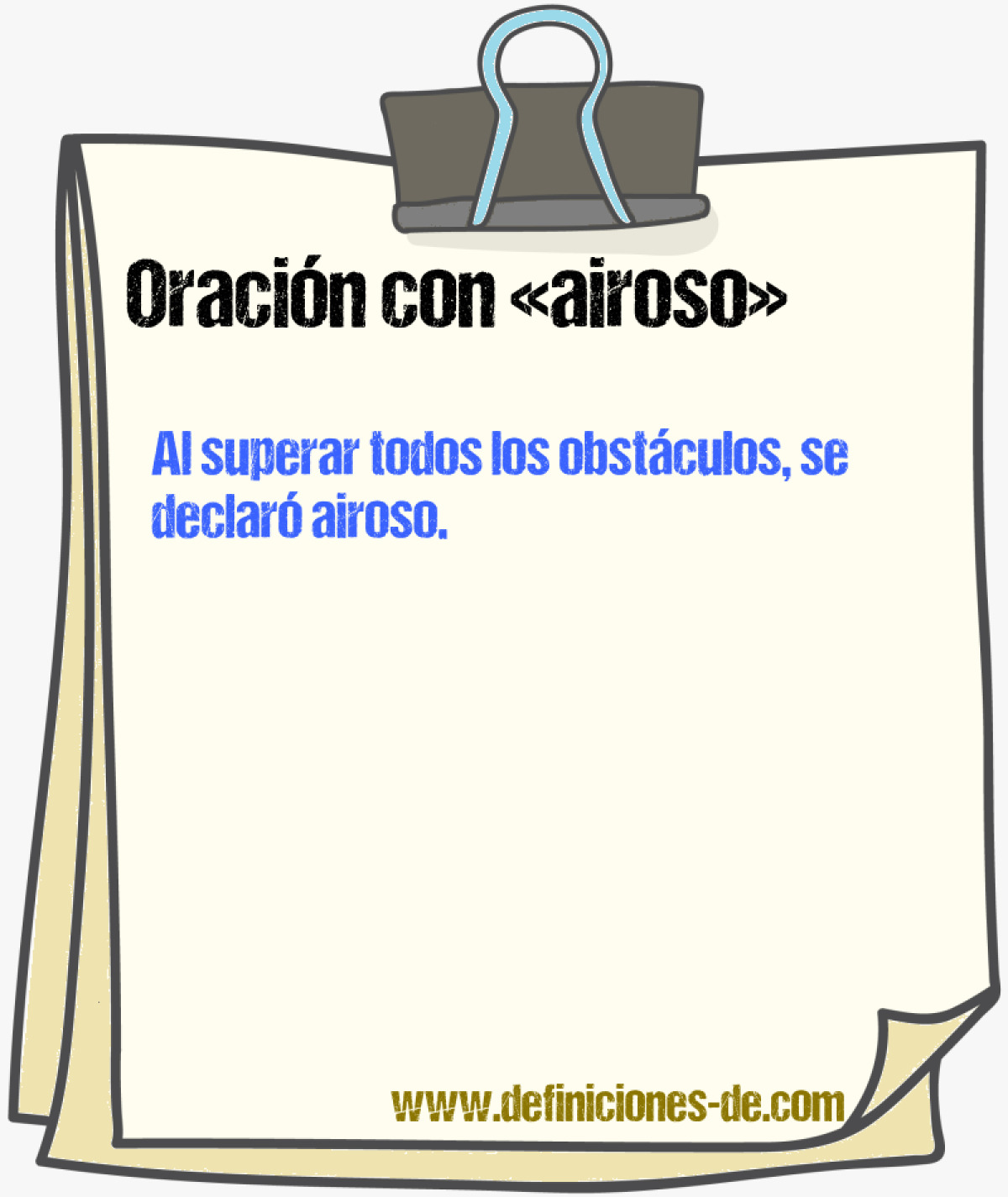 Ejemplos de oraciones con airoso