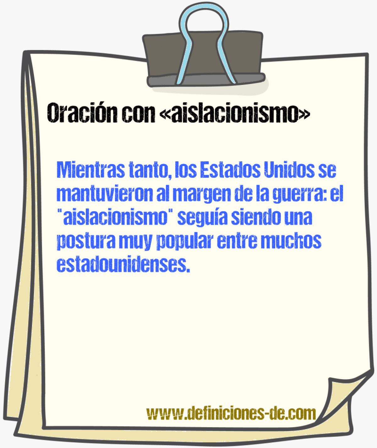 Ejemplos de oraciones con aislacionismo