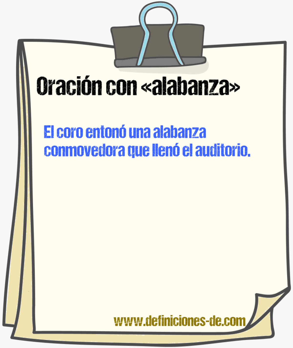 Ejemplos de oraciones con alabanza