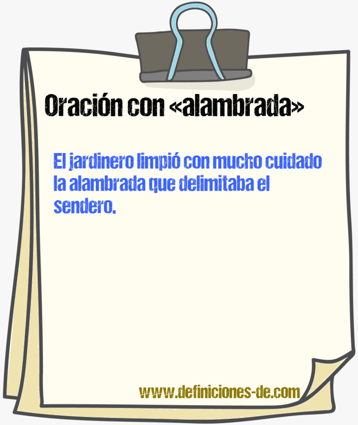 Ejemplos de oraciones con alambrada