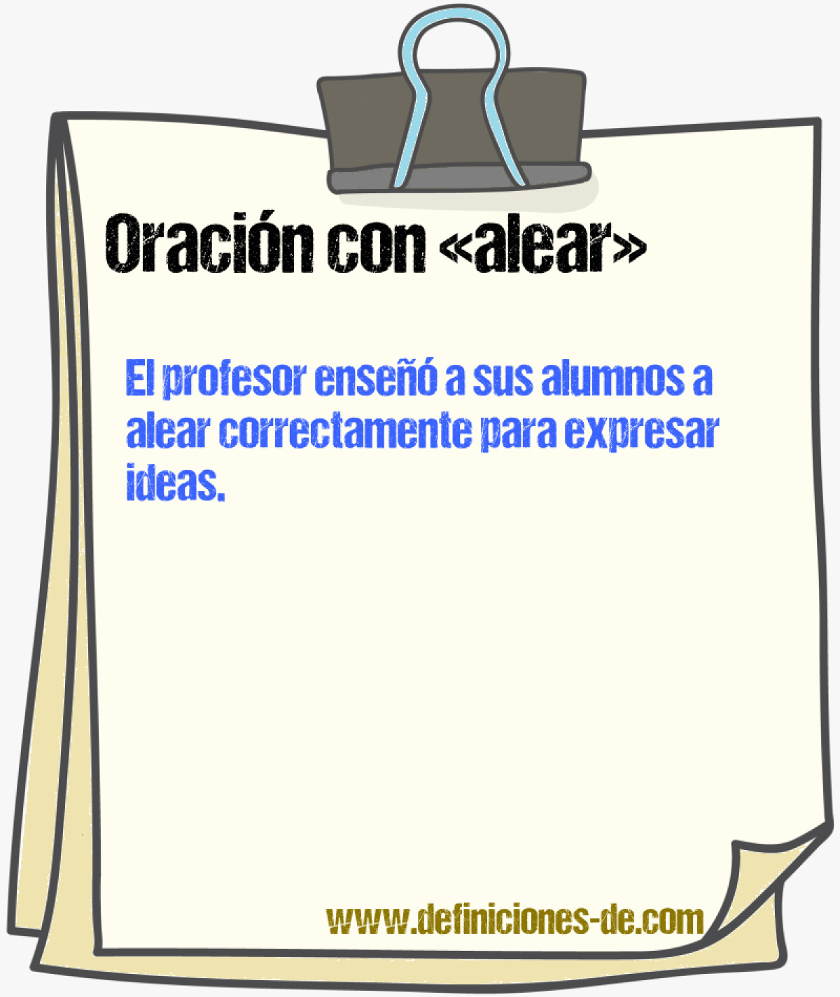 Ejemplos de oraciones con alear