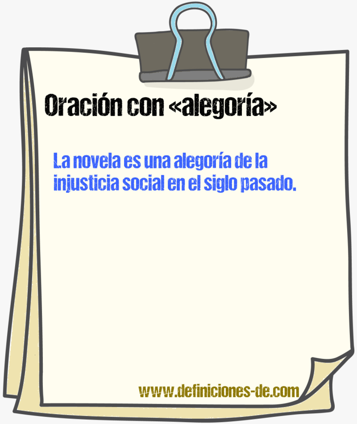 Ejemplos de oraciones con alegora