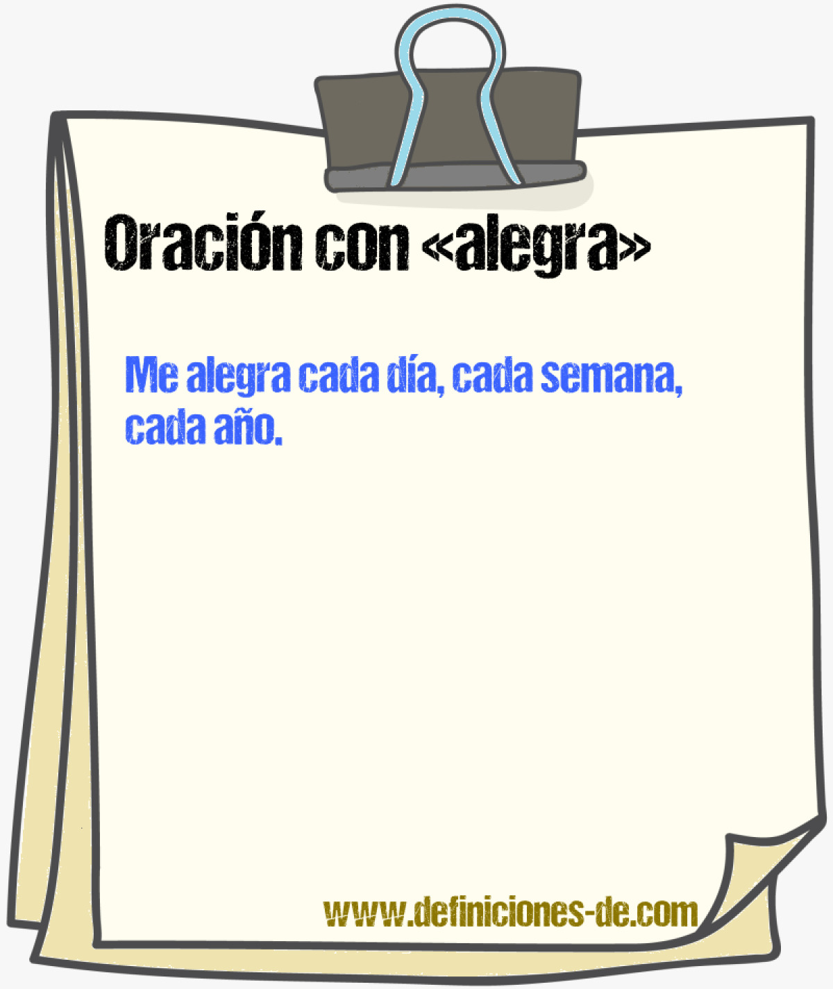 Ejemplos de oraciones con alegra