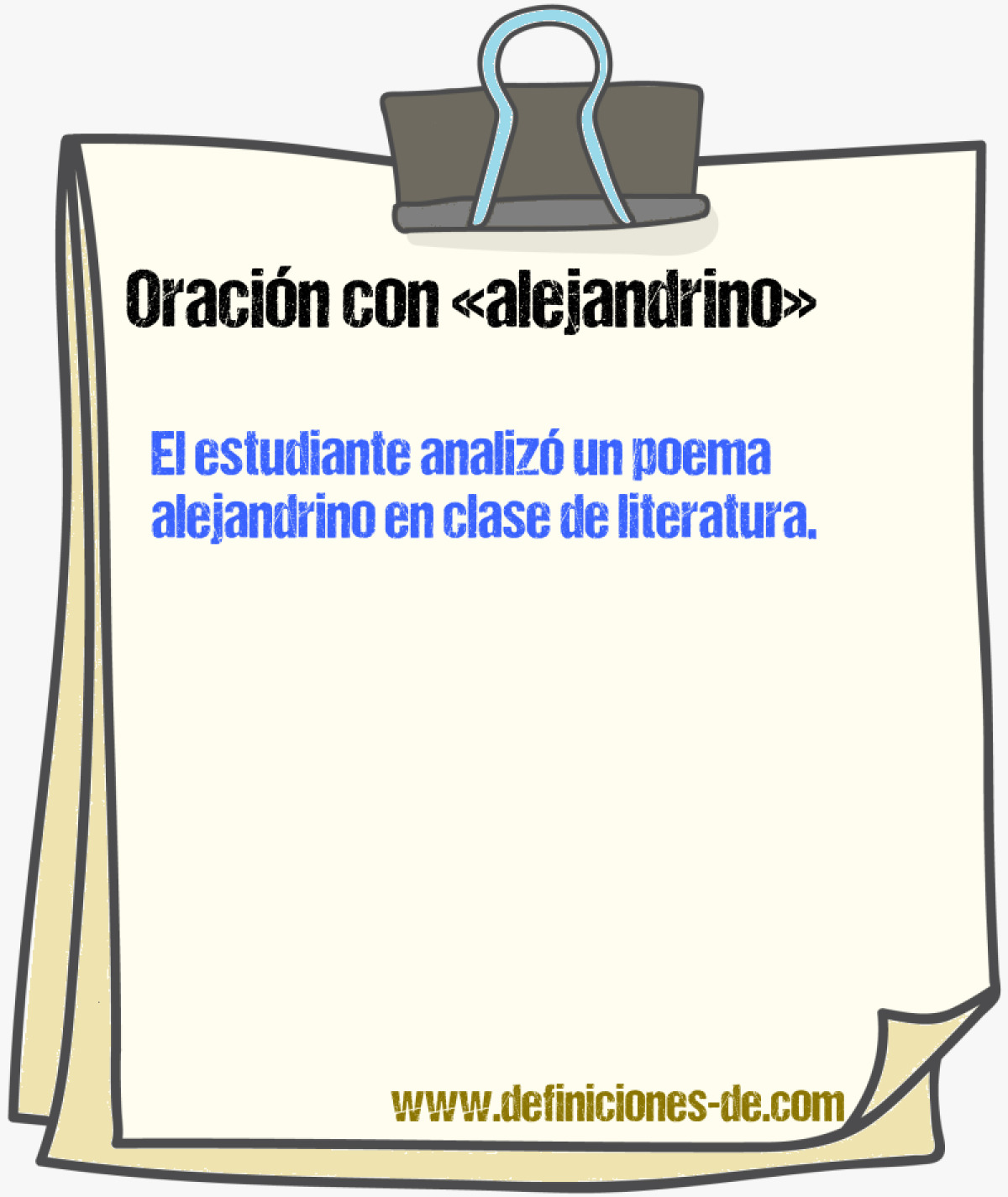 Ejemplos de oraciones con alejandrino