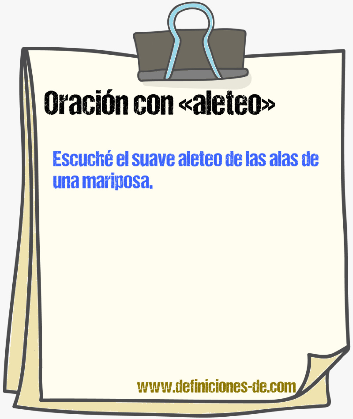 Ejemplos de oraciones con aleteo