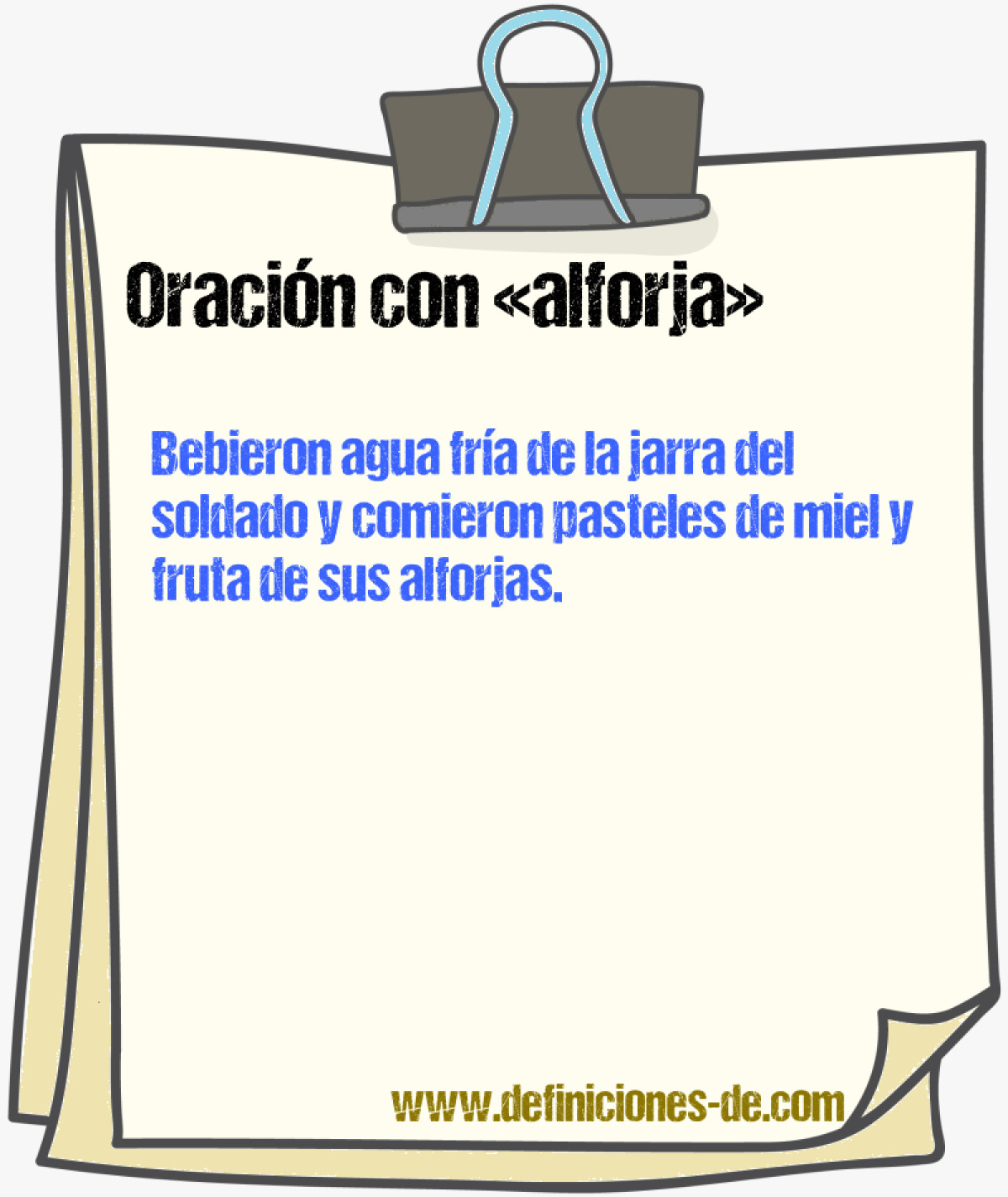 Ejemplos de oraciones con alforja