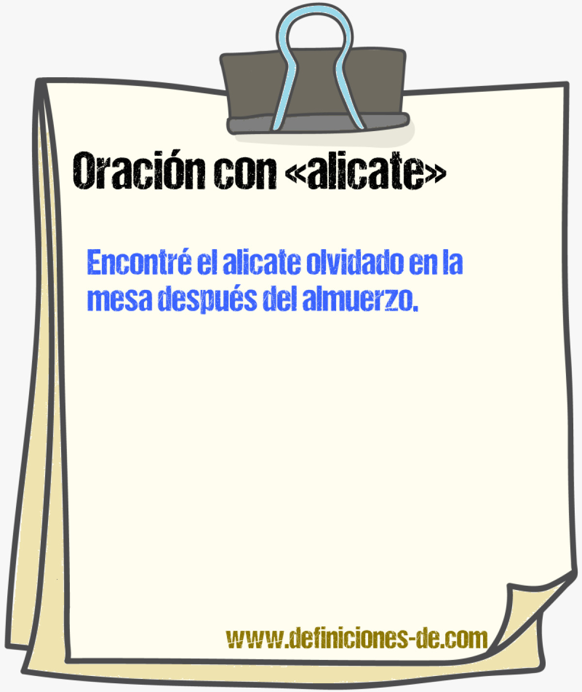 Ejemplos de oraciones con alicate