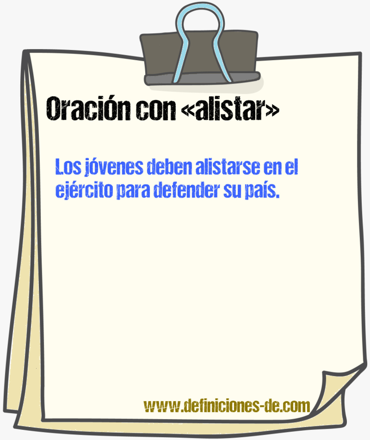 Ejemplos de oraciones con alistar