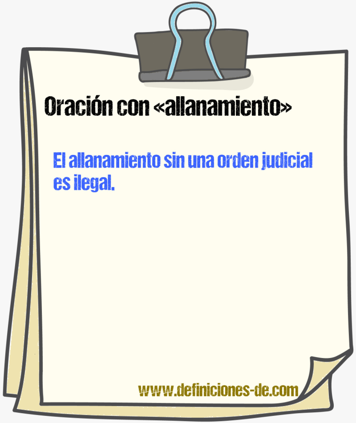 Ejemplos de oraciones con allanamiento