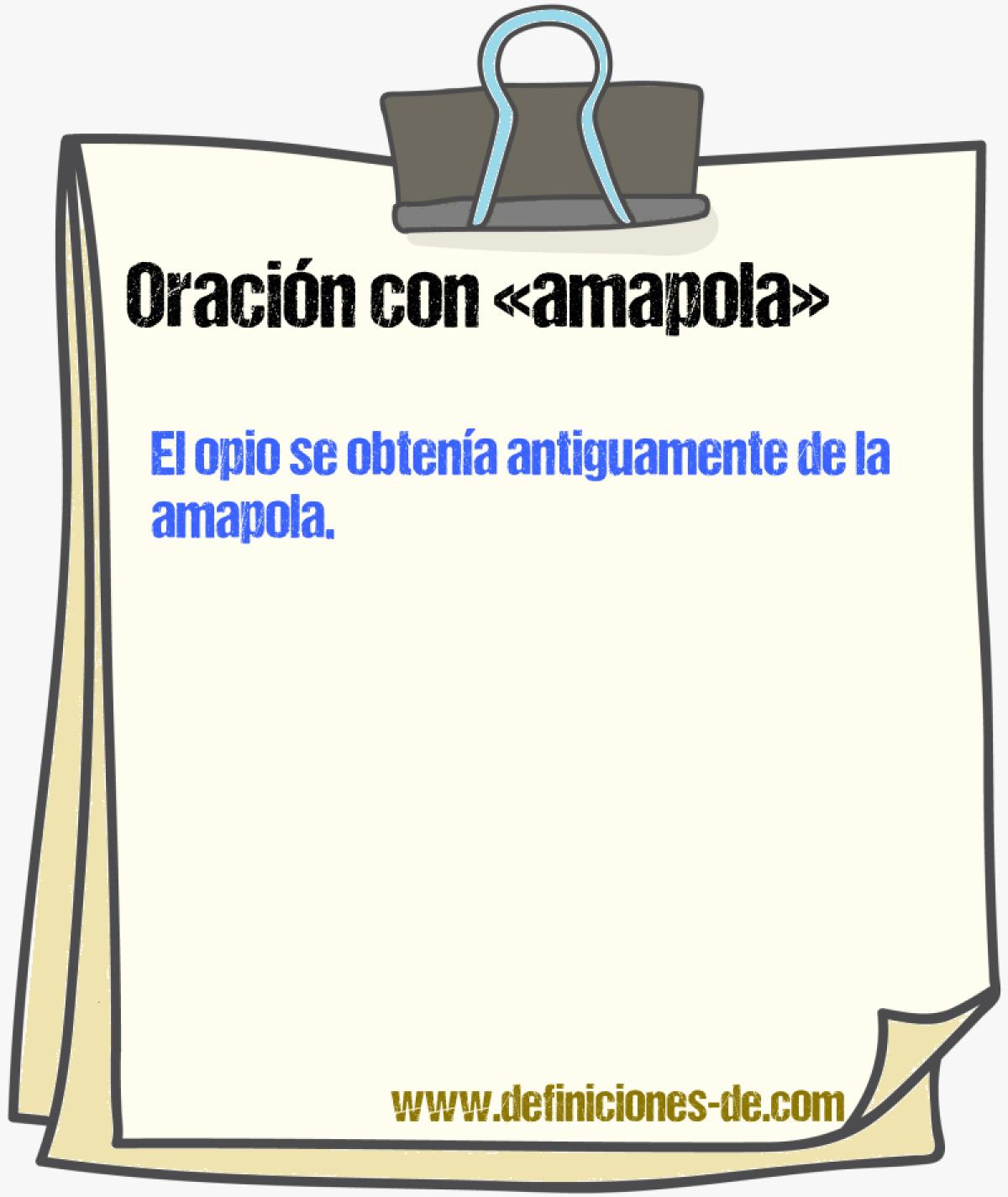 Ejemplos de oraciones con amapola