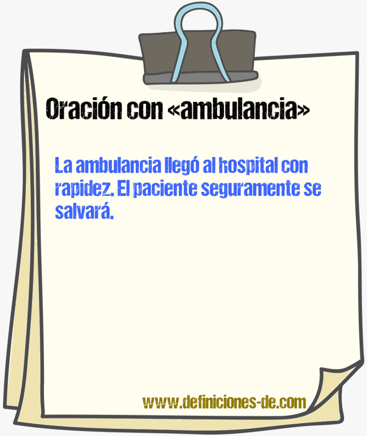 Ejemplos de oraciones con ambulancia
