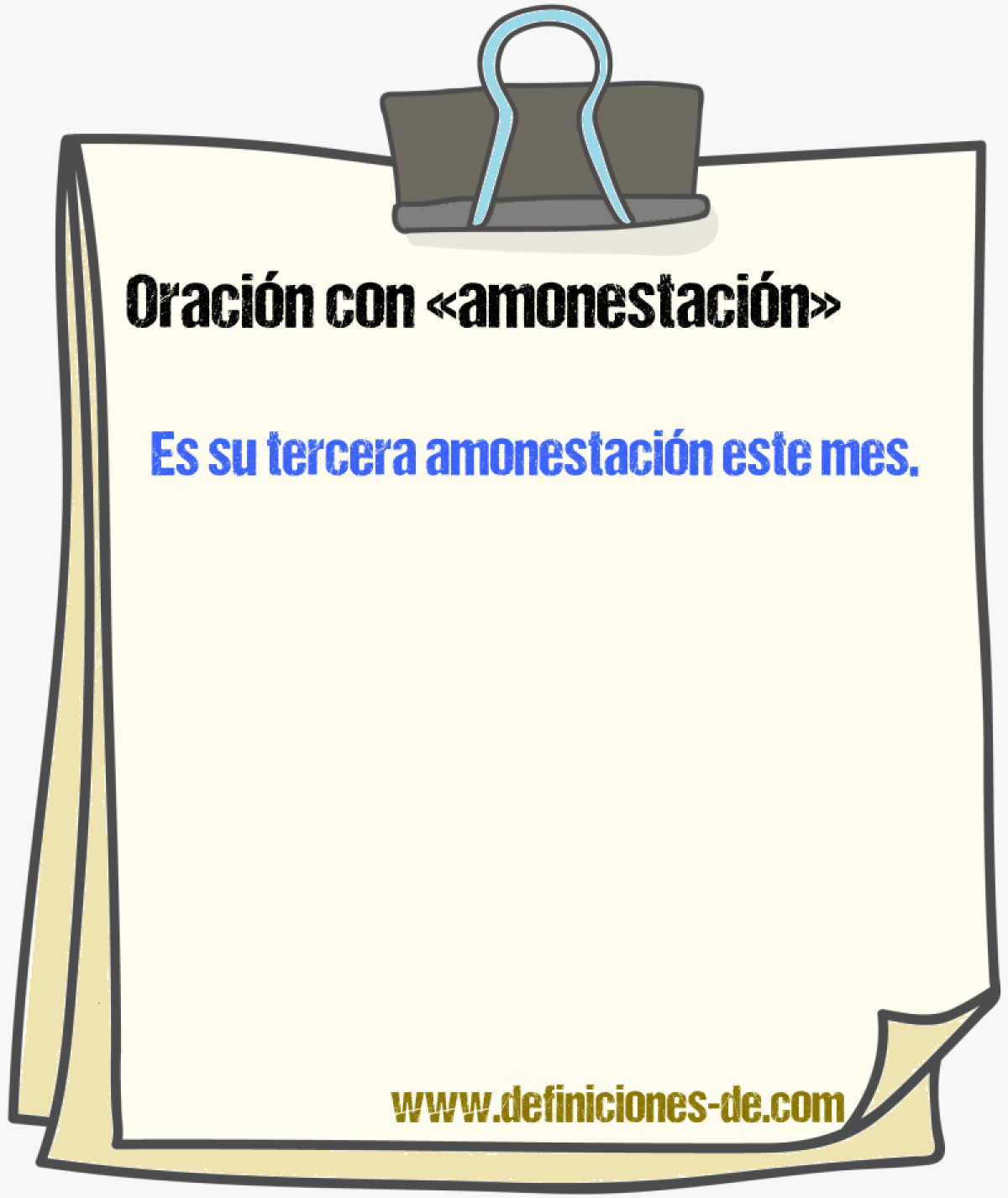 Ejemplos de oraciones con amonestacin