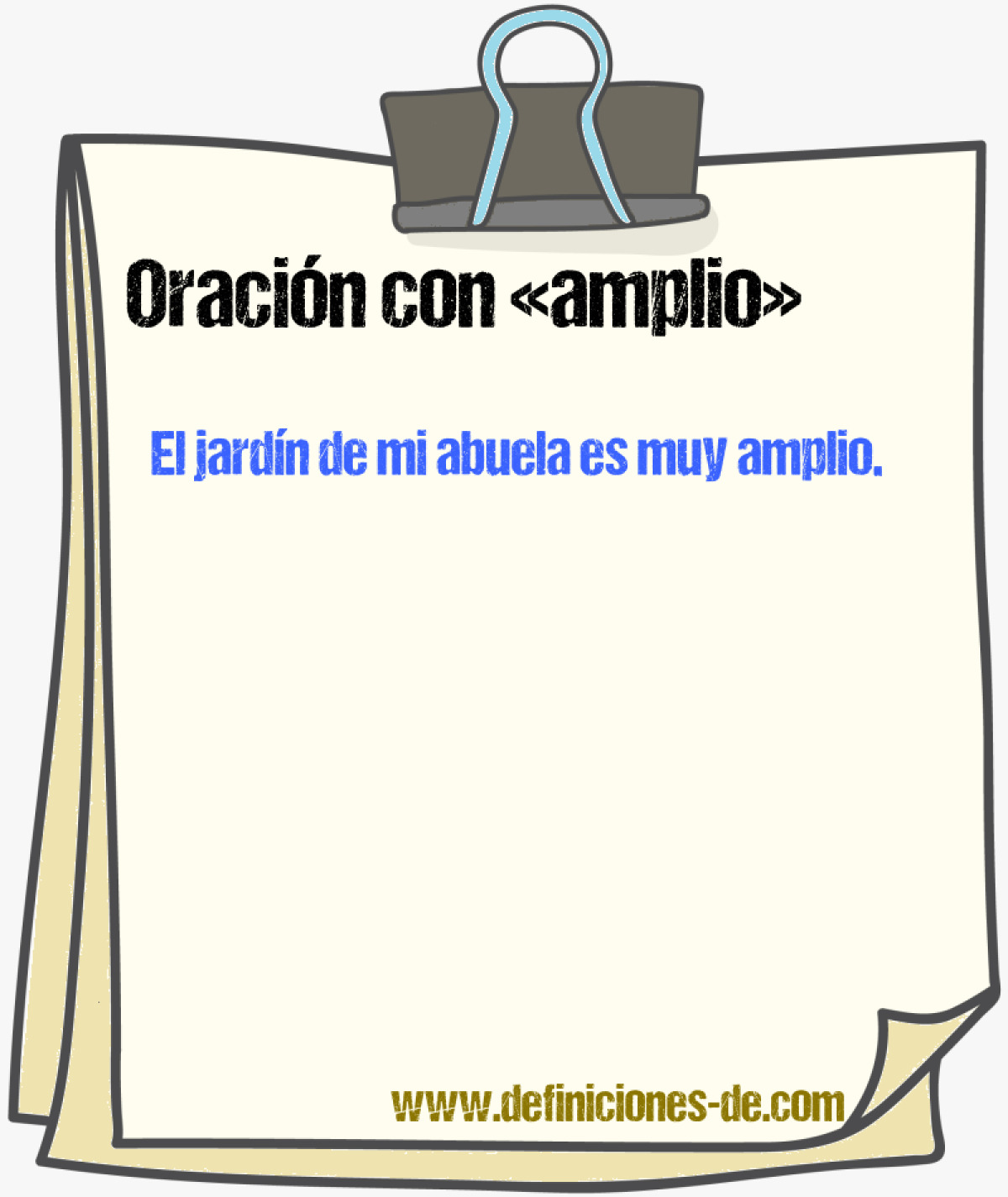 Ejemplos de oraciones con amplio