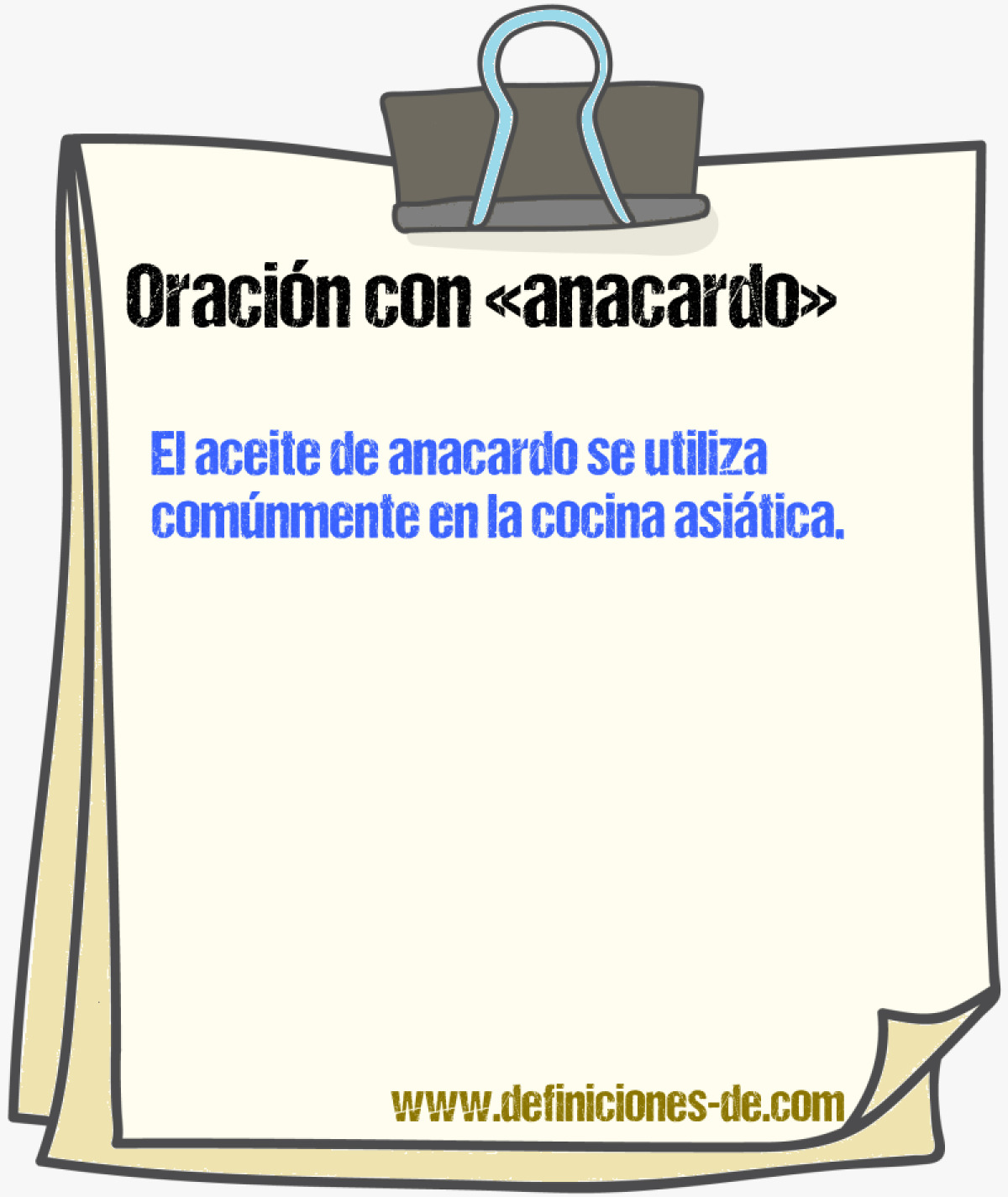 Ejemplos de oraciones con anacardo