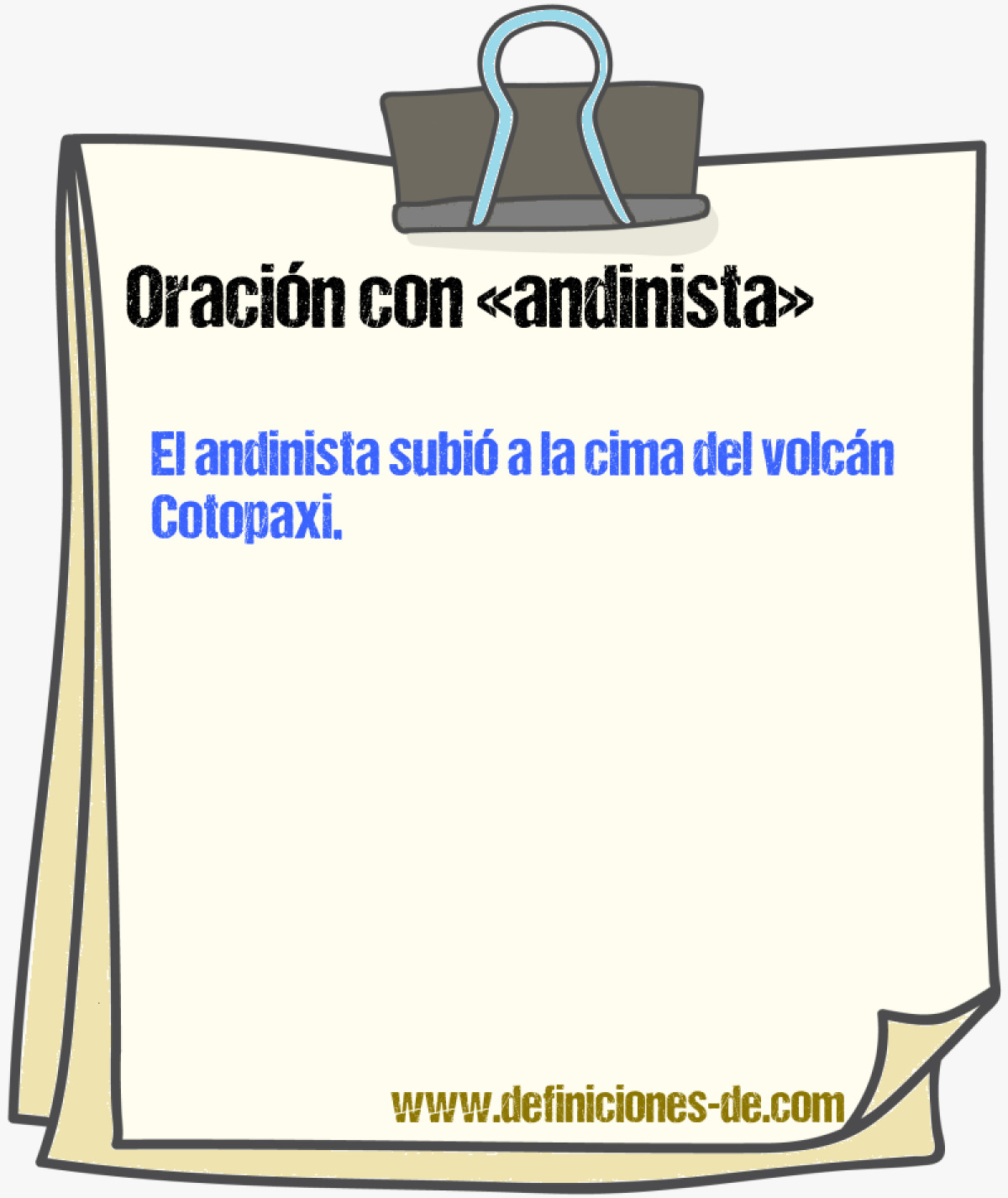 Ejemplos de oraciones con andinista