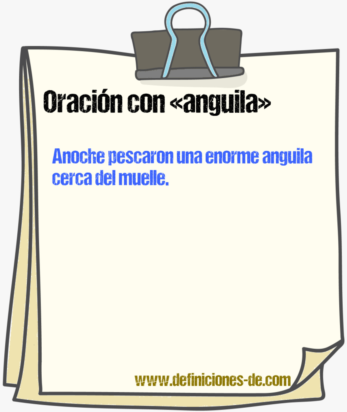 Ejemplos de oraciones con anguila