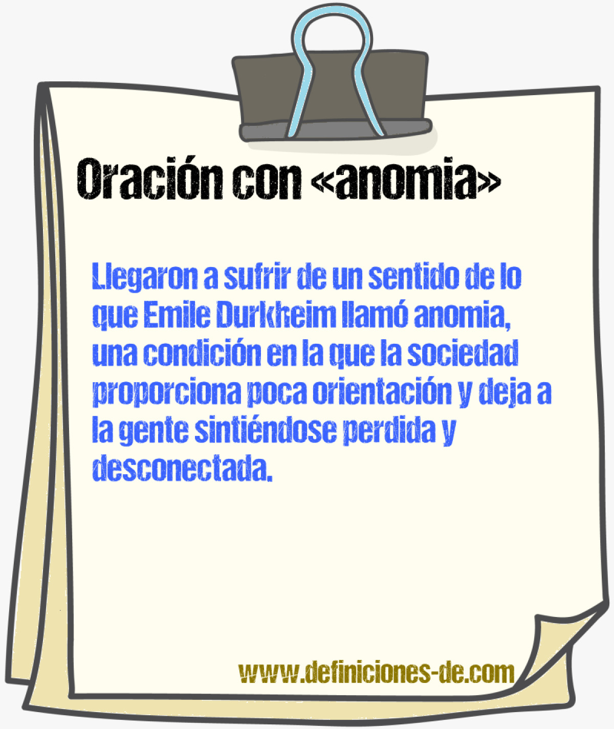 Ejemplos de oraciones con anomia