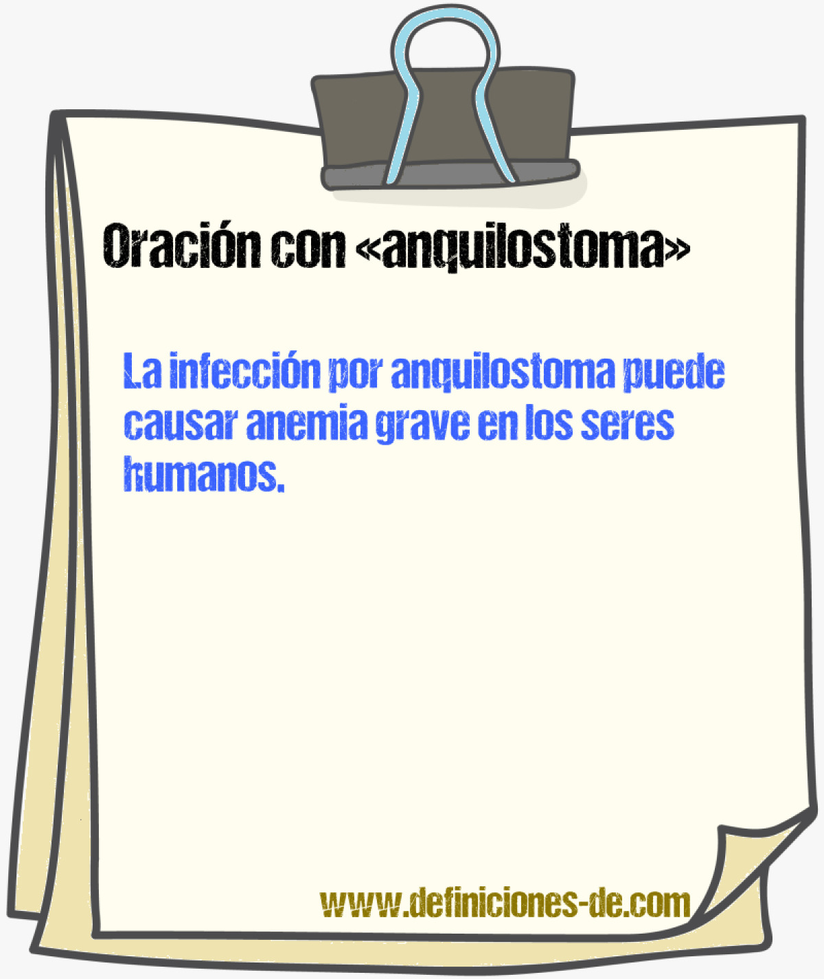 Ejemplos de oraciones con anquilostoma