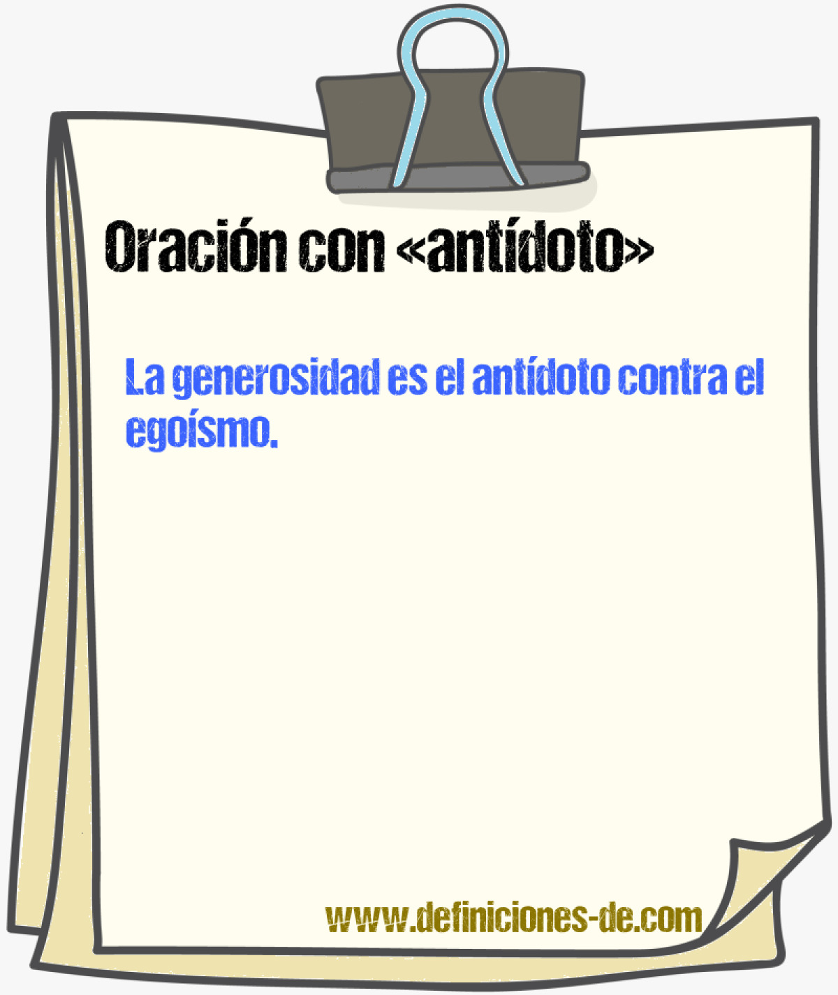 Ejemplos de oraciones con antdoto