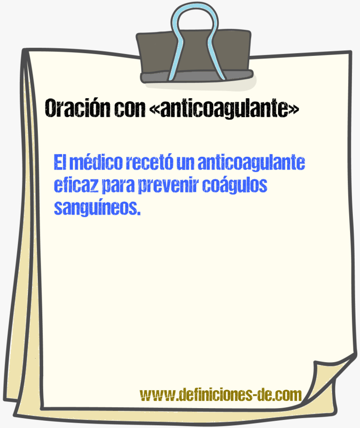 Ejemplos de oraciones con anticoagulante