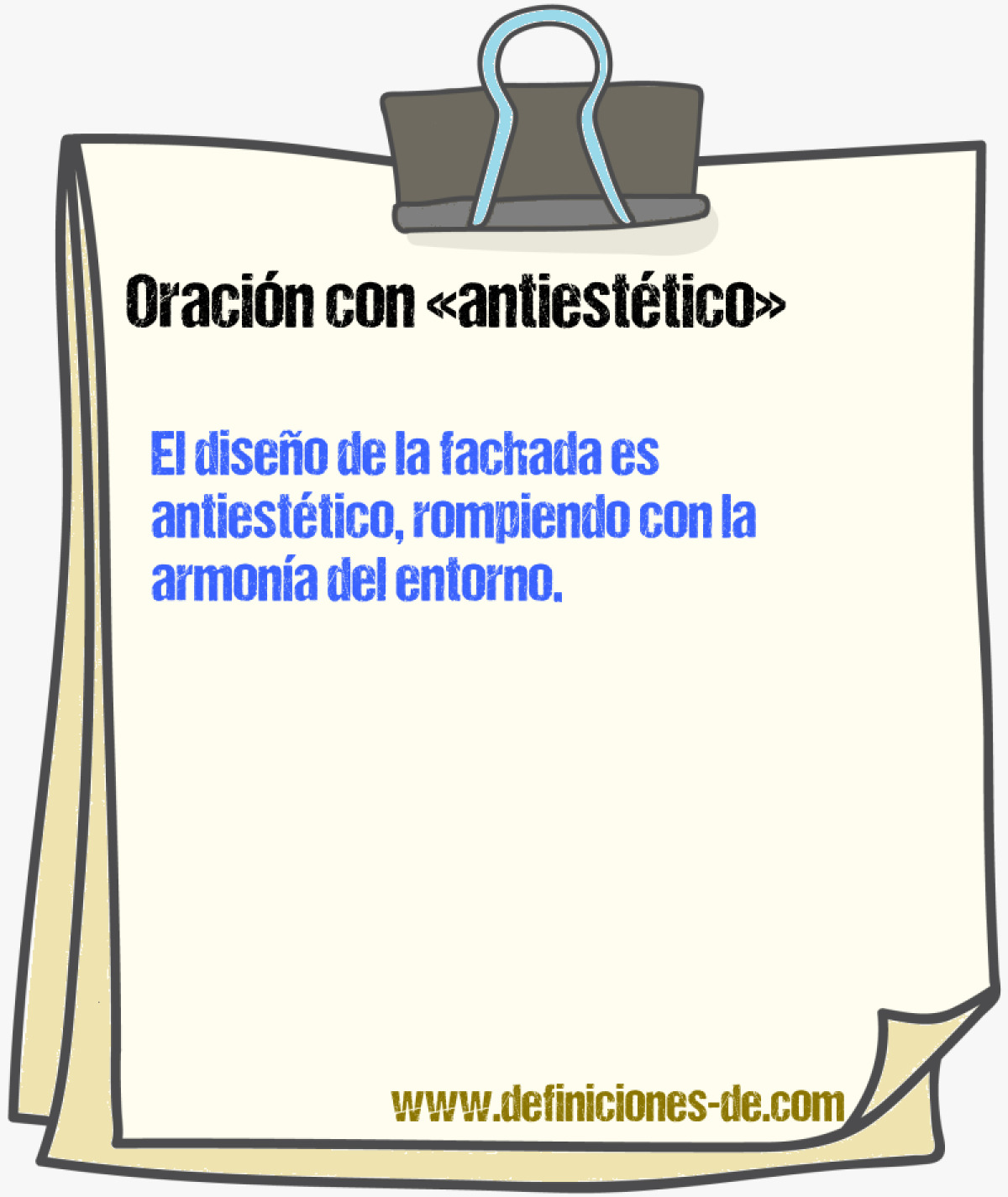 Ejemplos de oraciones con antiesttico