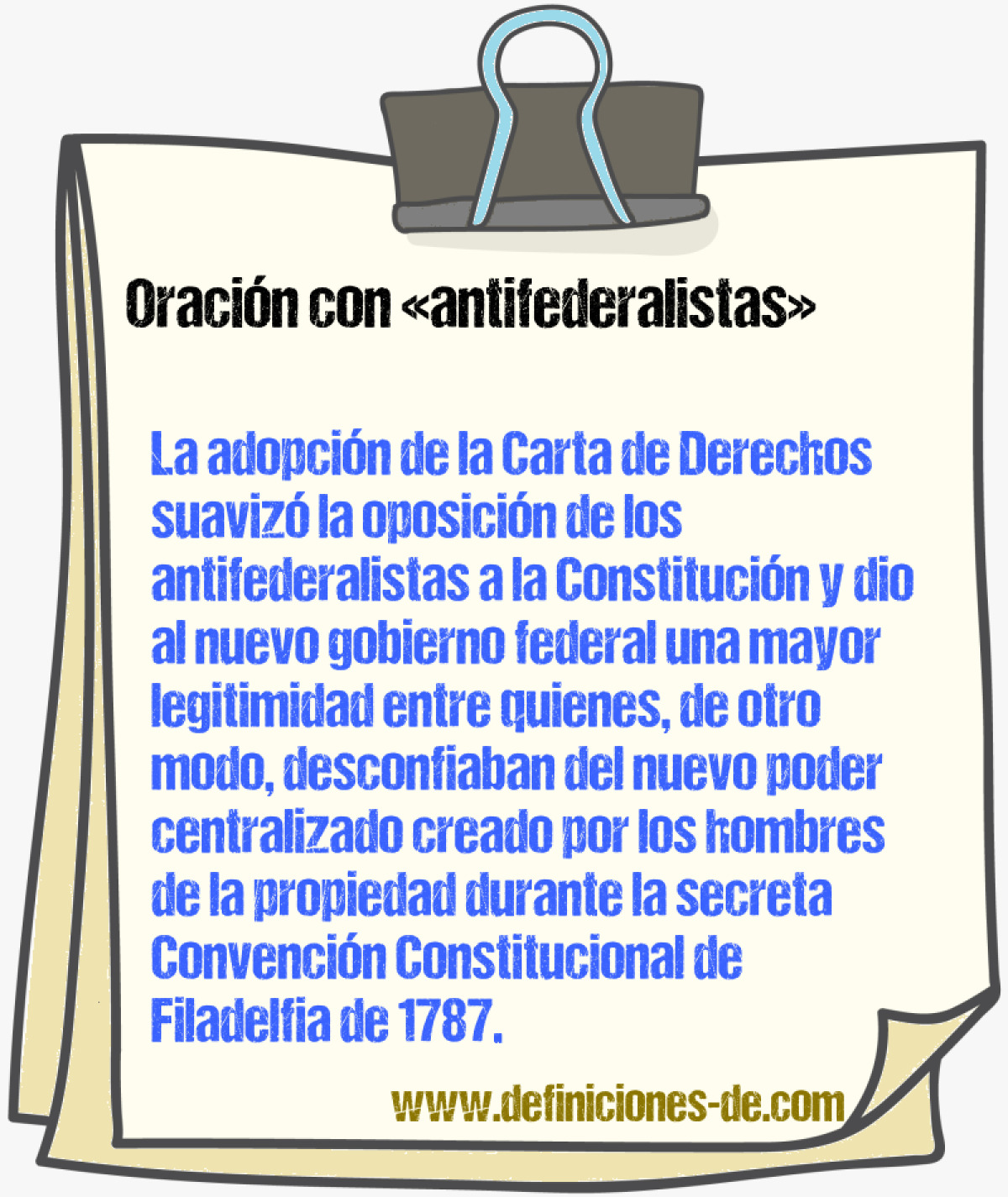 Ejemplos de oraciones con antifederalistas