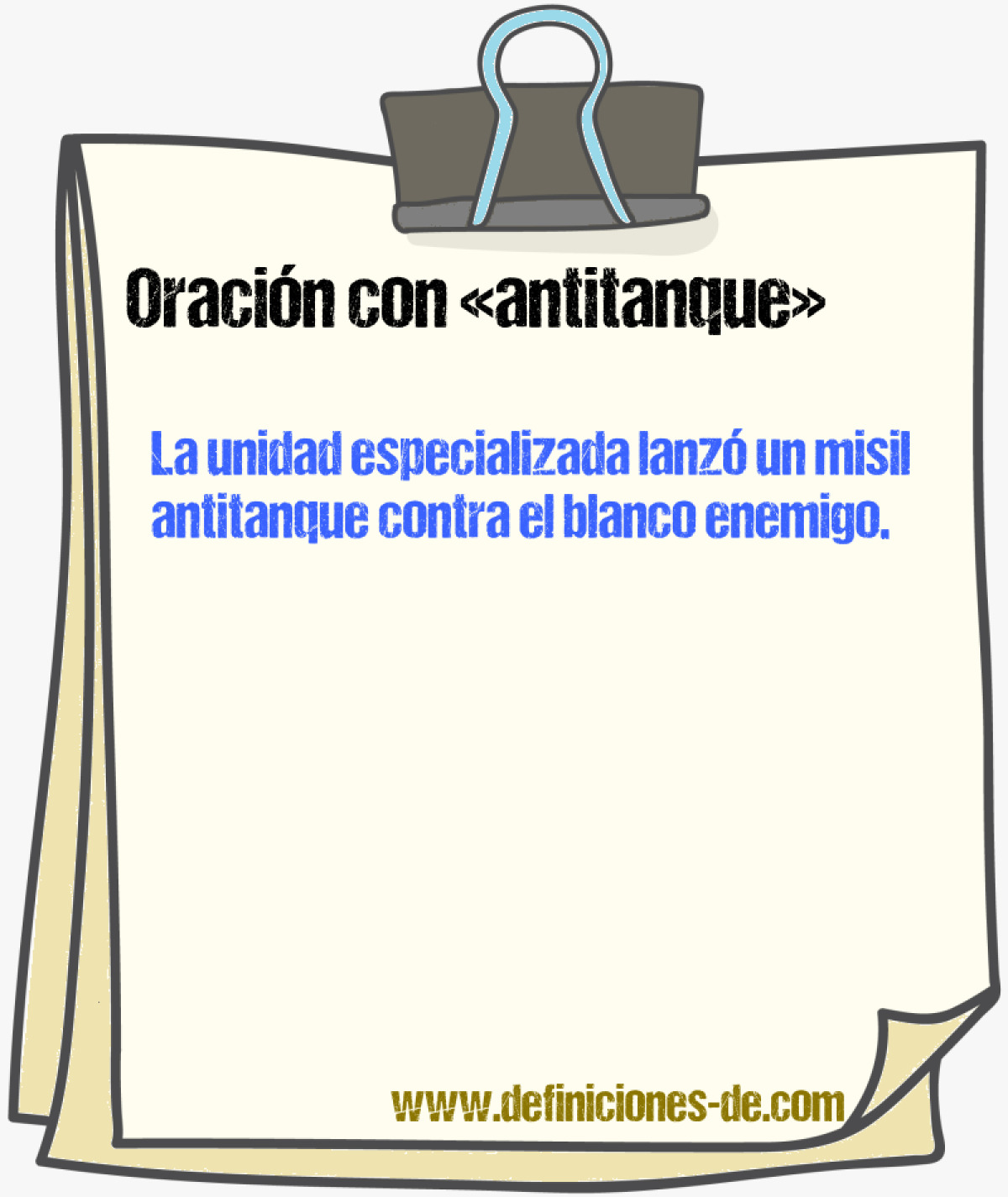 Ejemplos de oraciones con antitanque