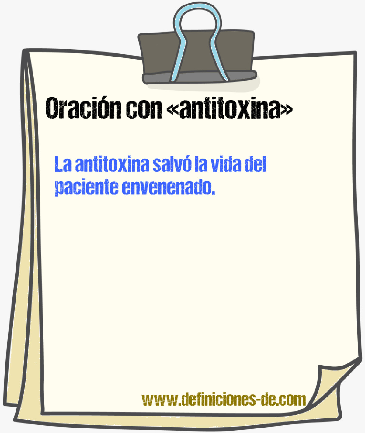 Ejemplos de oraciones con antitoxina