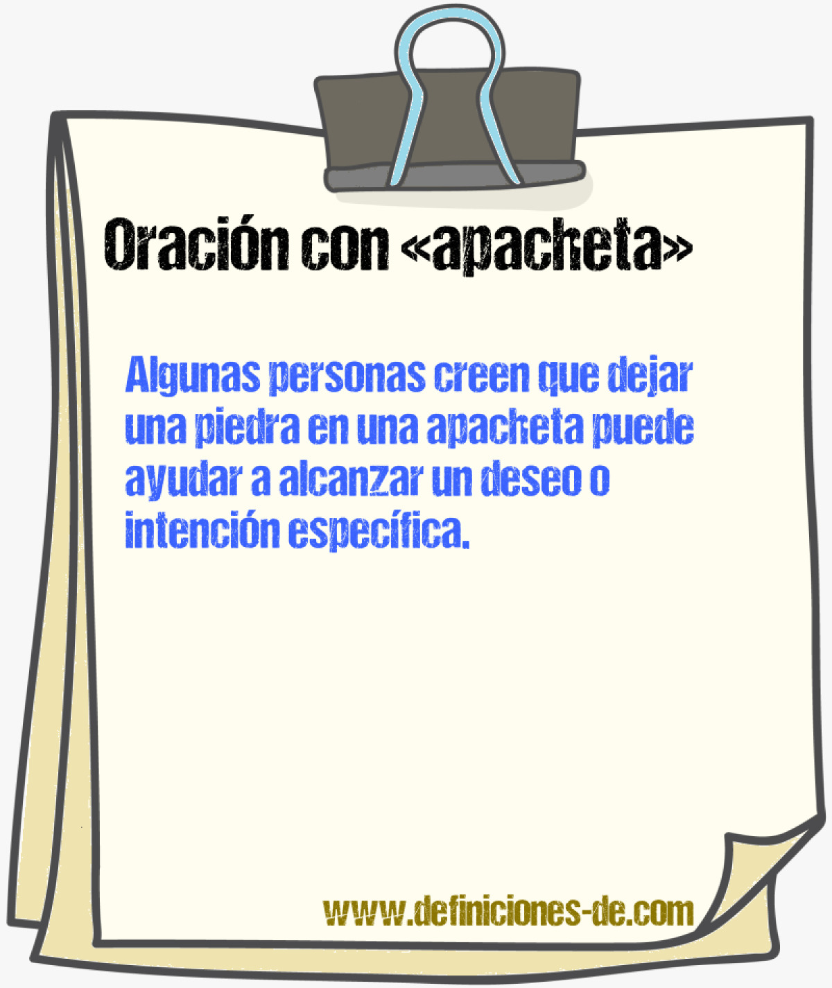 Ejemplos de oraciones con apacheta