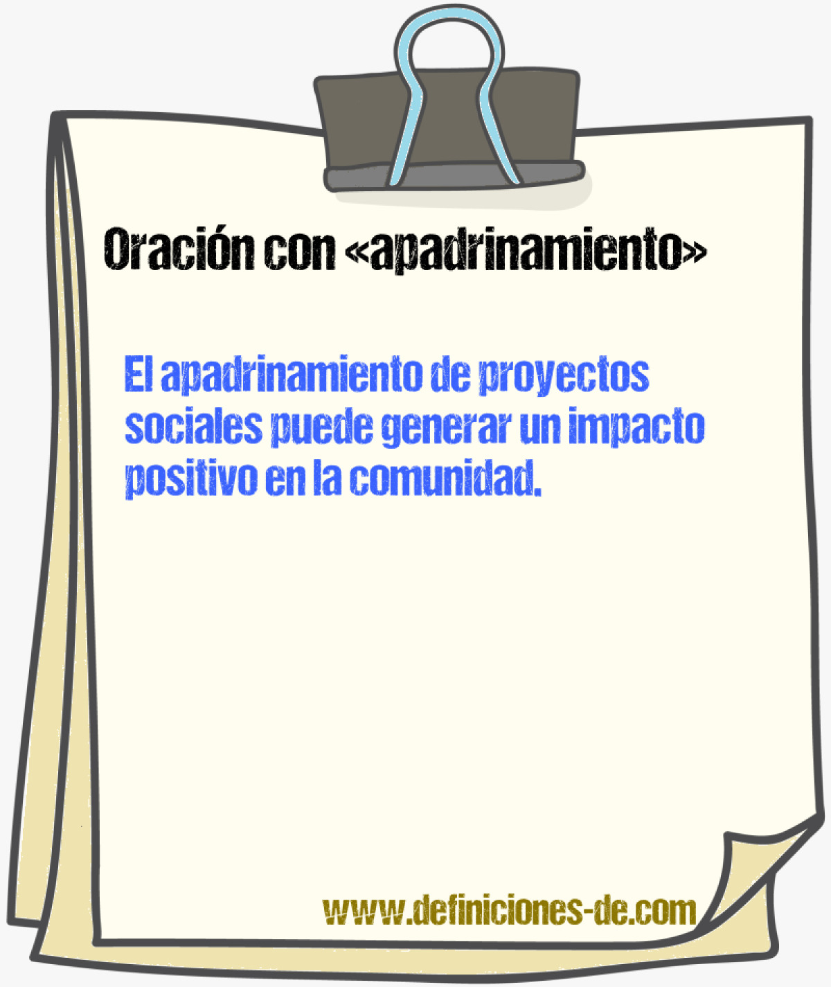 Ejemplos de oraciones con apadrinamiento