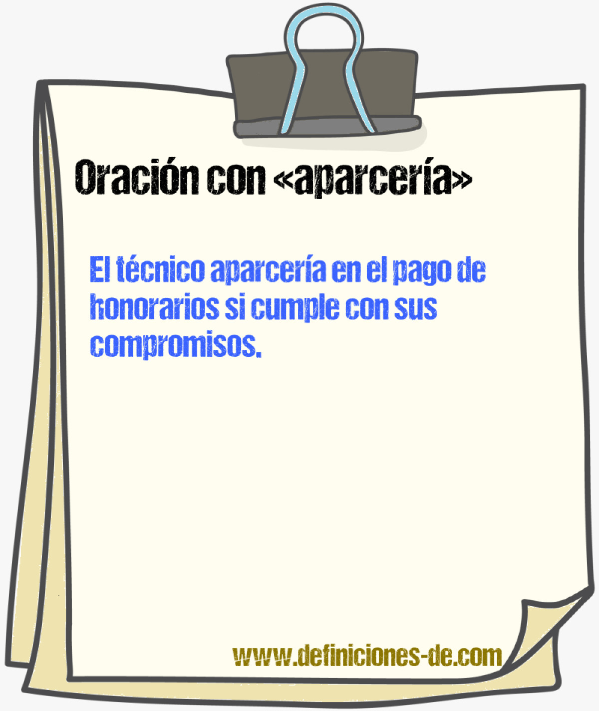 Ejemplos de oraciones con aparcera