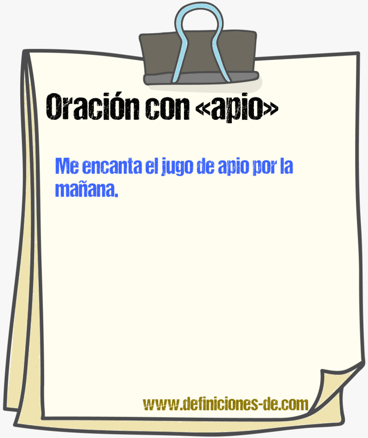 Ejemplos de oraciones con apio