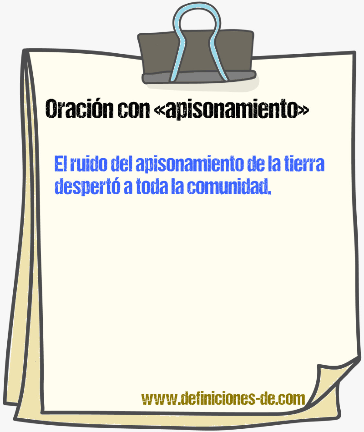 Ejemplos de oraciones con apisonamiento