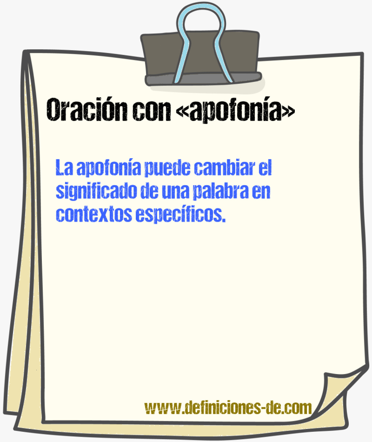 Ejemplos de oraciones con apofona