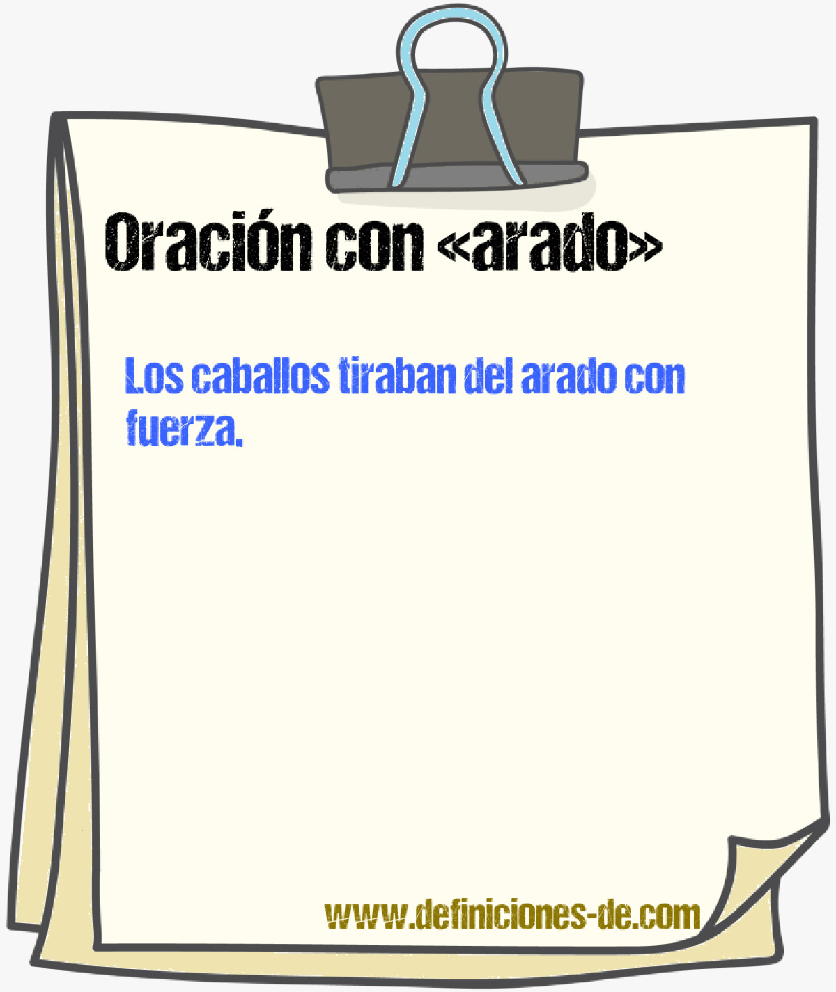 Ejemplos de oraciones con arado