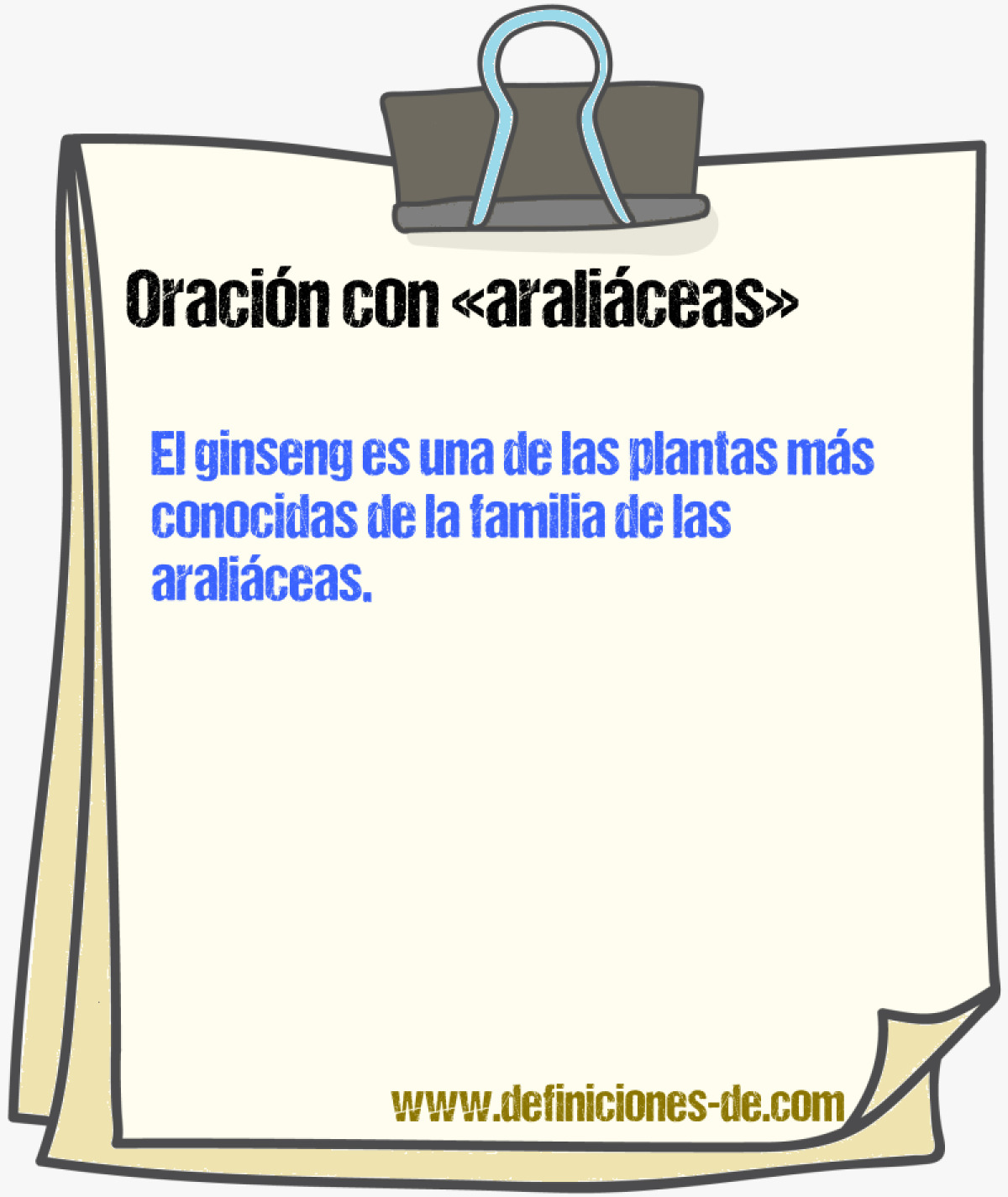 Ejemplos de oraciones con araliceas